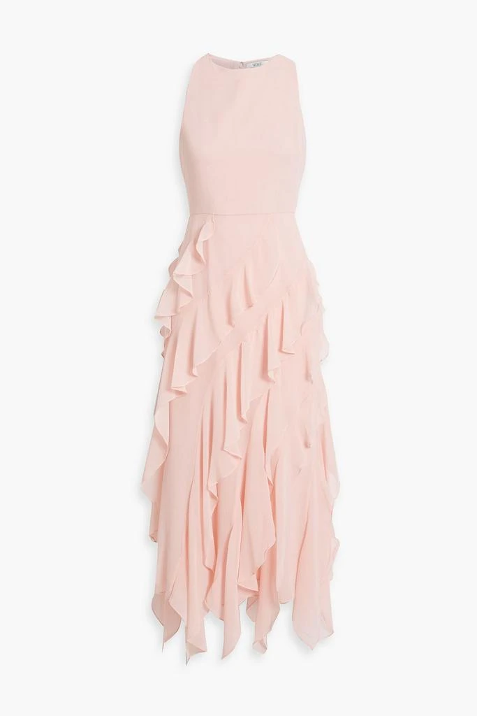 商品Badgley Mischka|Ruffled chiffon midi dress,价格¥2046,第1张图片