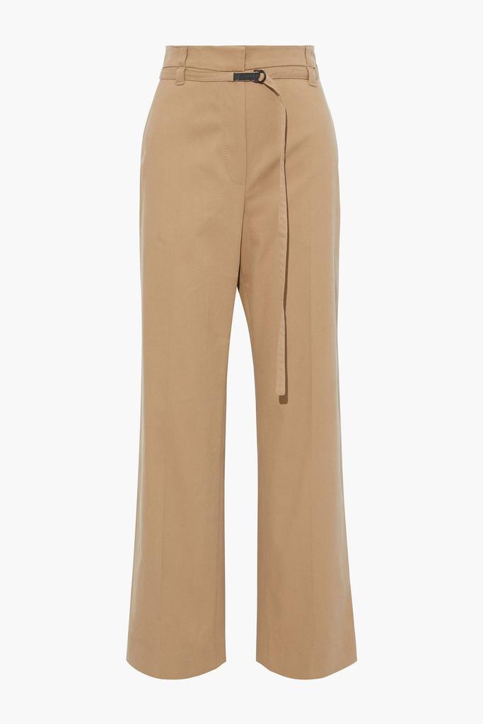 Belted cotton-blend twill straight-leg pants商品第1张图片规格展示