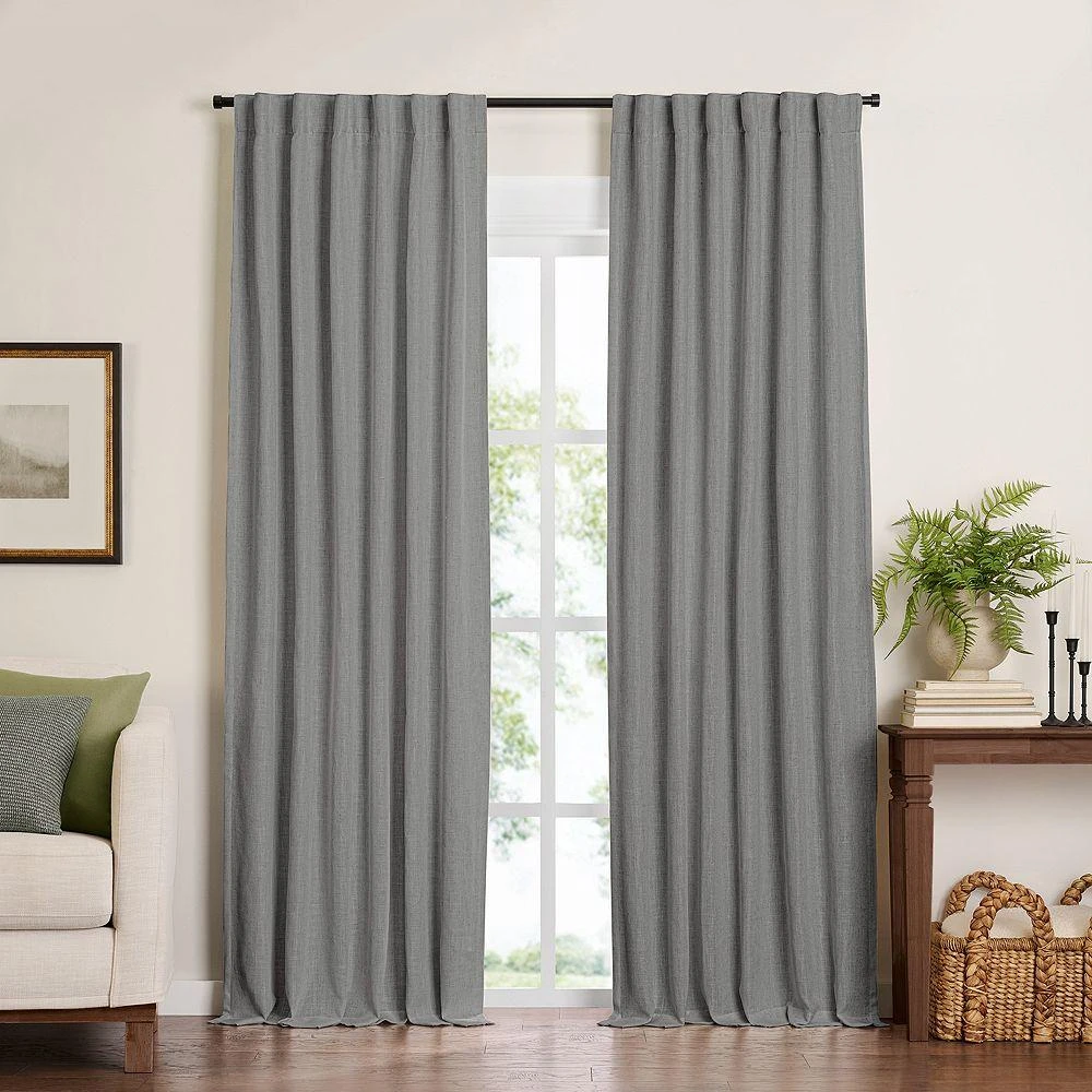 商品Elrene Home Fashions|Harrow Solid Texture Blackout Window Curtain Panel, 52" x 84",价格¥267,第1张图片