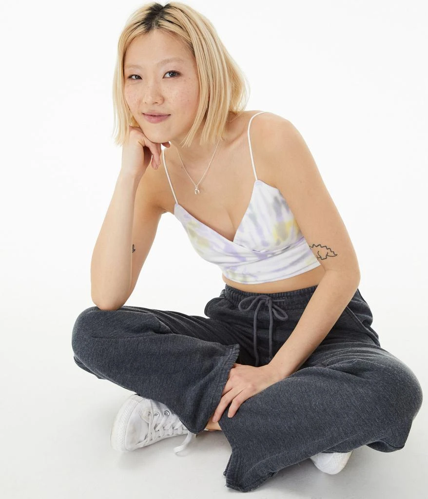商品Aeropostale|Aeropostale Women's Tie-Dye Crossover V-Neck Cropped Bungee Tank,价格¥40,第2张图片详细描述