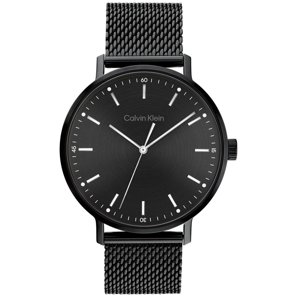 Black Stainless Steel Mesh Bracelet Watch 42mm商品第1张图片规格展示