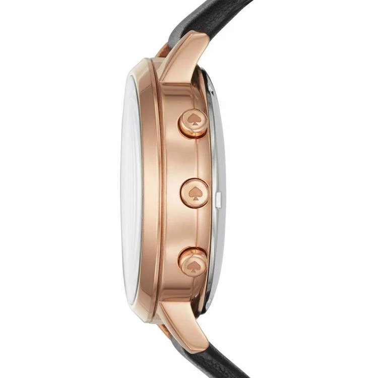 商品Kate Spade|Women's Metro Grand Black Leather Strap Hybrid Smart Watch 39mm KST23100,价格¥1870,第3张图片详细描述