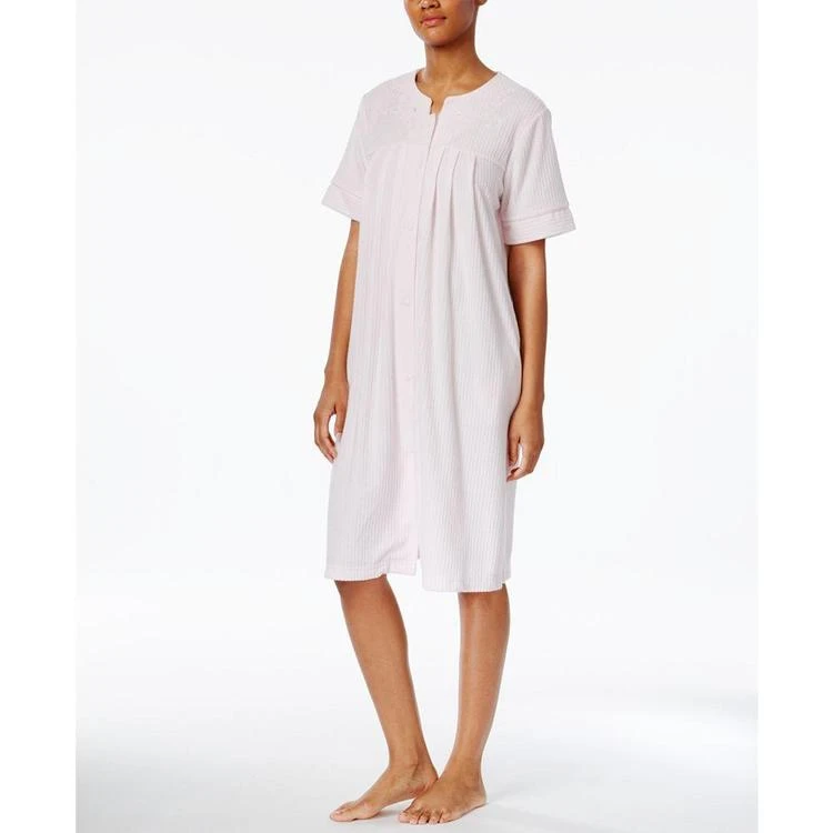 商品Miss Elaine|French Terry Snap-Front Short Robe,价格¥267,第1张图片