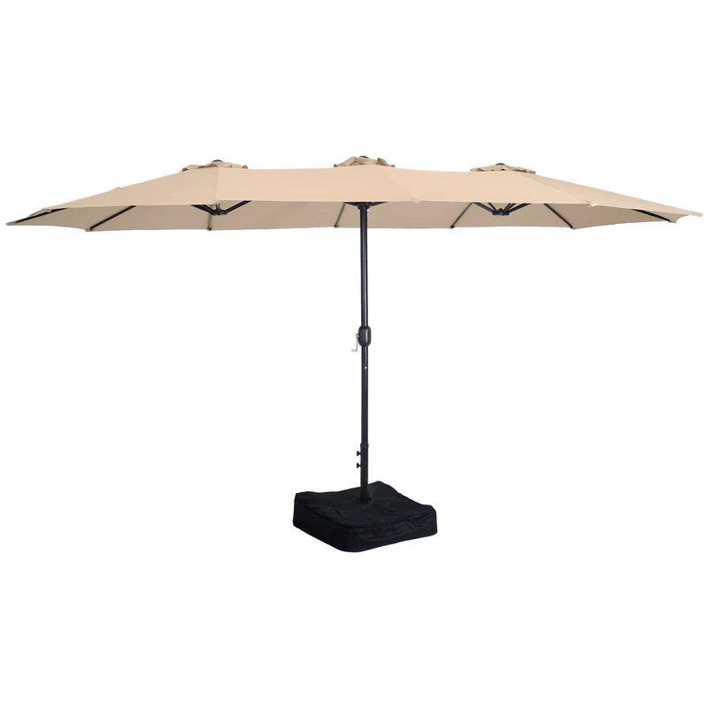 商品Sunnydaze Decor|15ft Double-Sided Outdoor Patio Umbrella With Crank Sandbag Base Market,价格¥1338,第1张图片