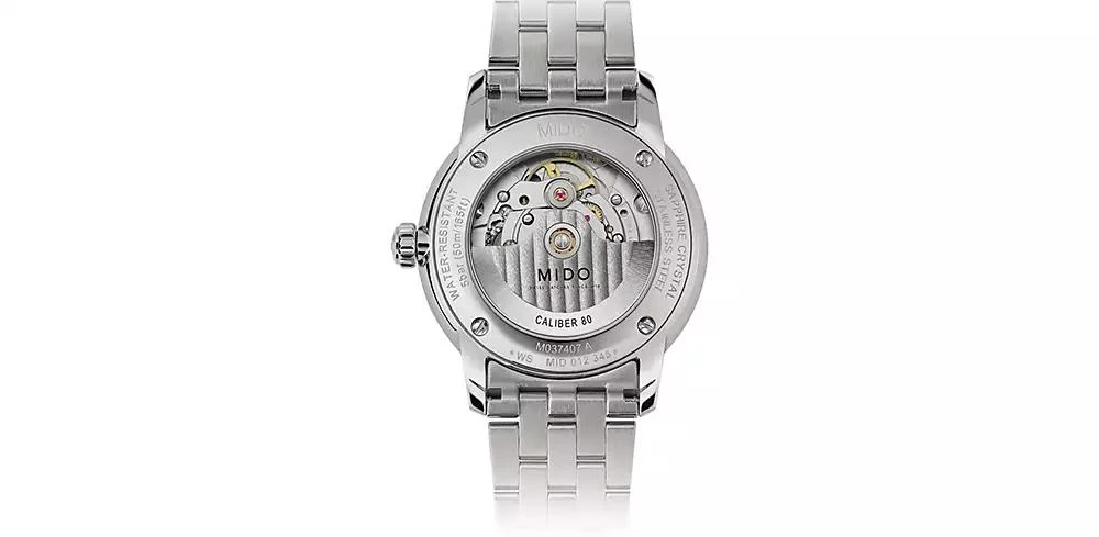 商品MIDO|Men's Swiss Automatic Baroncelli II Signature Stainless Steel Bracelet Watch 39mm,价格¥7251,第2张图片详细描述