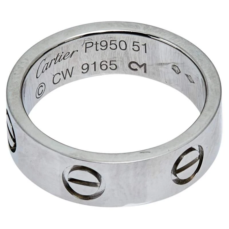 商品[二手商品] Cartier|Cartier Love Platinum Band Ring Size 51,价格¥8314,第5张图片详细描述