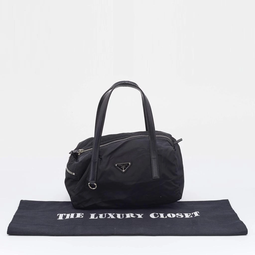 Prada Black Saffiano Leather And Nylon Duffel Bag 商品