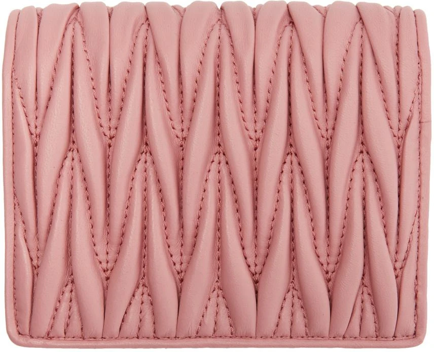 商品Miu Miu|Pink Quilted Crystal Wallet,价格¥3742,第2张图片详细描述