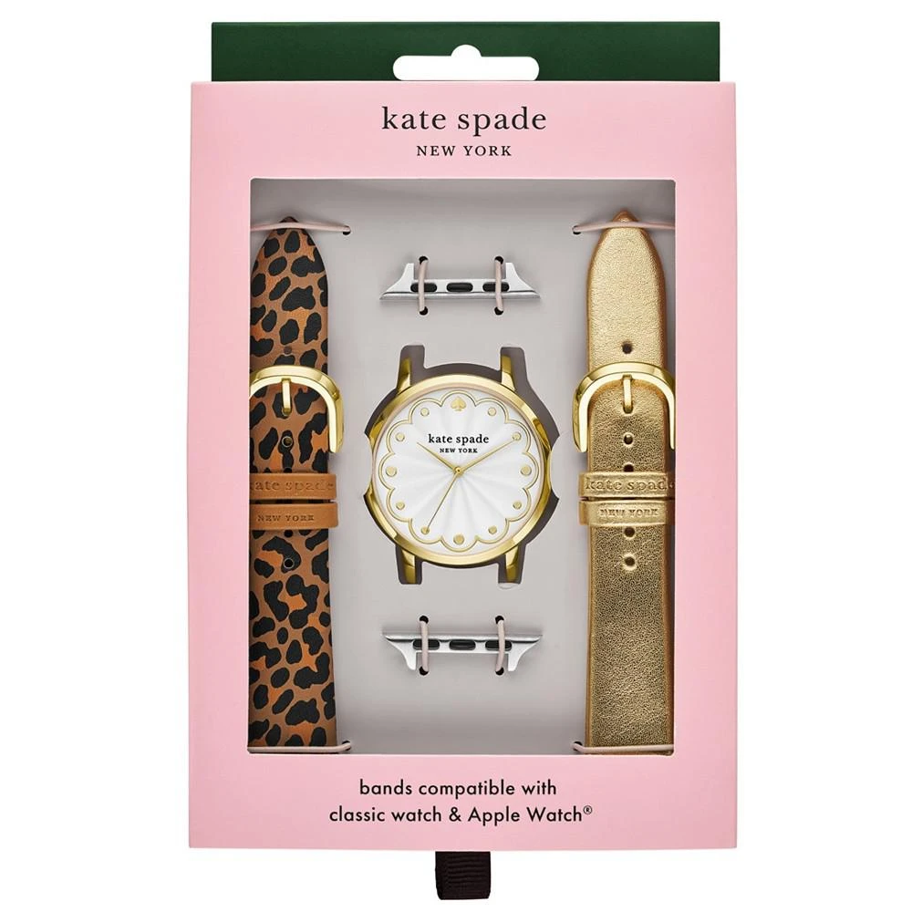 商品Kate Spade|Women's Leopard Cross-Compatible Set, 38mm, 40mm, 41mm Bands for Apple Watch with Classic Watch Head Set,价格¥1717,第3张图片详细描述