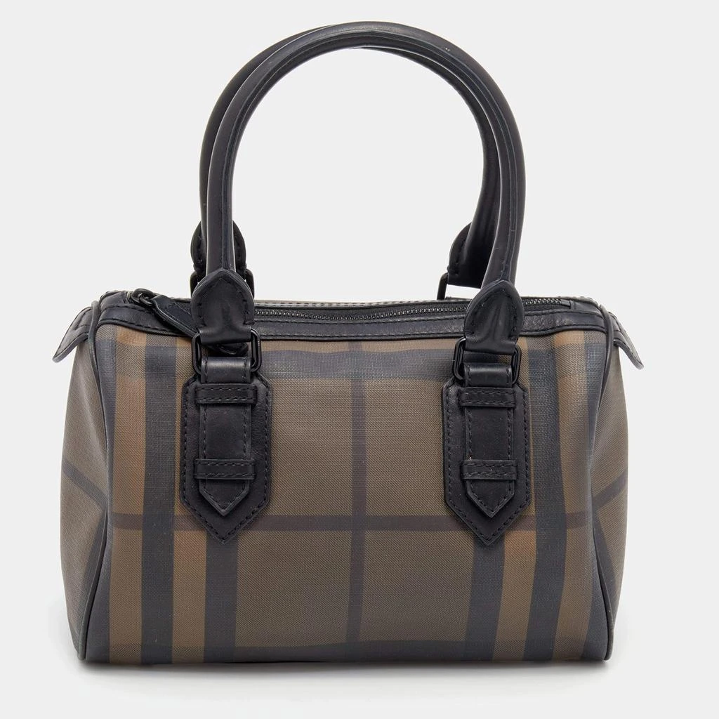 商品[二手商品] Burberry|Burberry Black/Brown Leather And Smoke Check PVC Chester Duffel Bag,价格¥2872,第1张图片