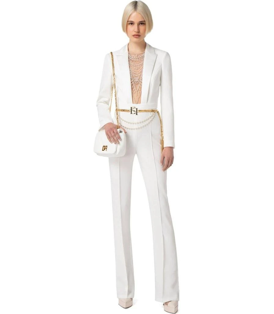 商品ELISABETTA FRANCHI|ELISABETTA FRANCHI  IVORY JUMPSUIT WITH PEARLS AND RHINESTONES,价格¥4560,第3张图片详细描述