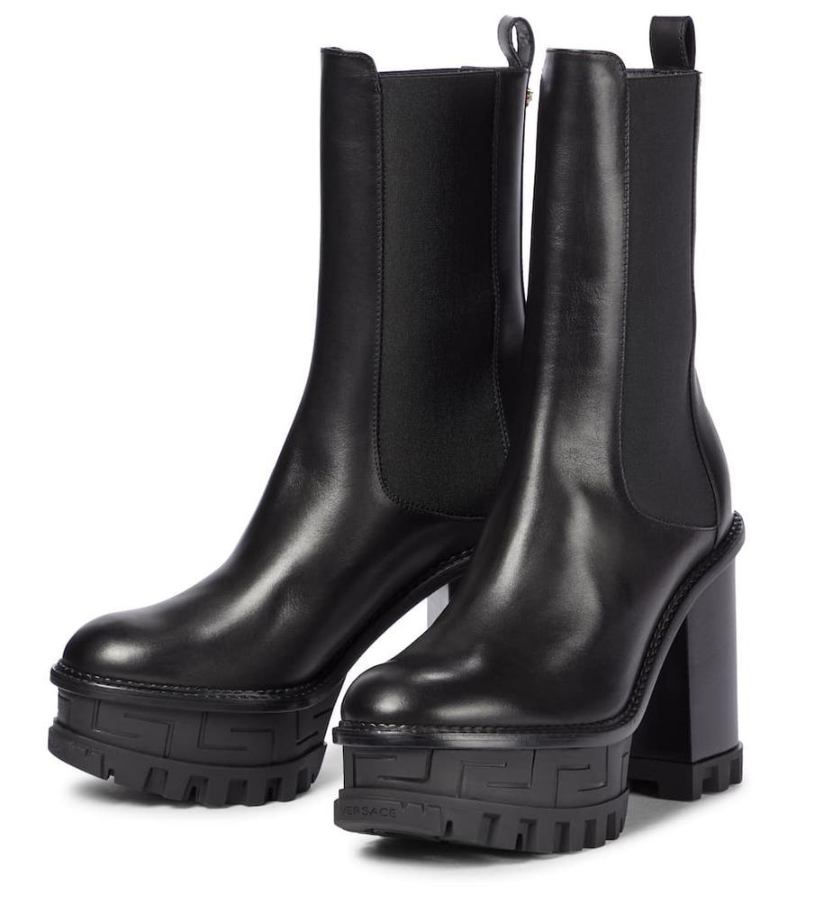 商品Versace|Greca Labyrinth皮革厚底及踝靴,价格¥7566,第7张图片详细描述