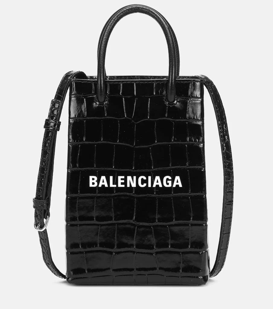 商品Balenciaga|Shopping Phone Pouch leather tote,价格¥9549,第1张图片