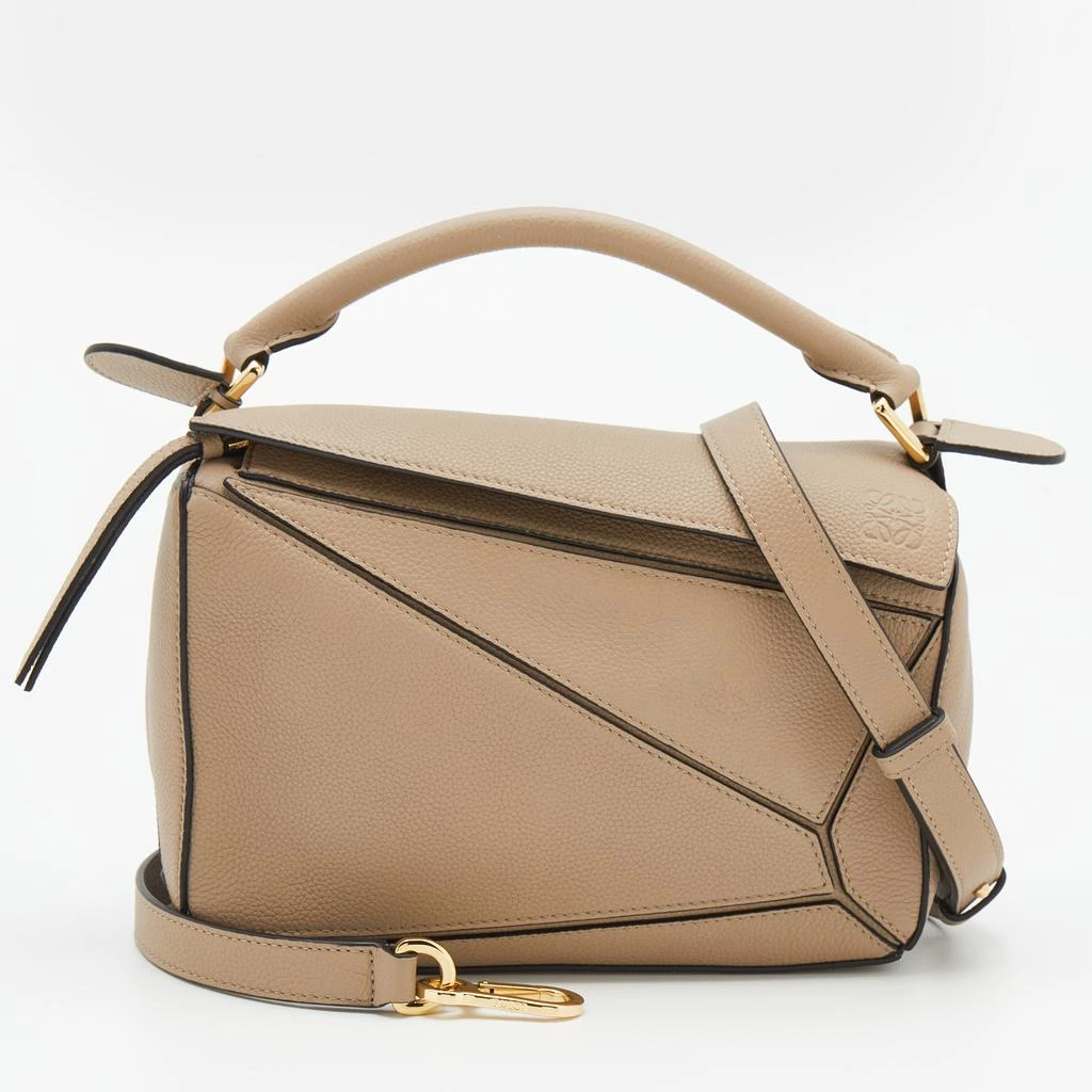 商品Loewe|Loewe Beige Leather Small Puzzle Shoulder Bag,价格¥15322,第1张图片