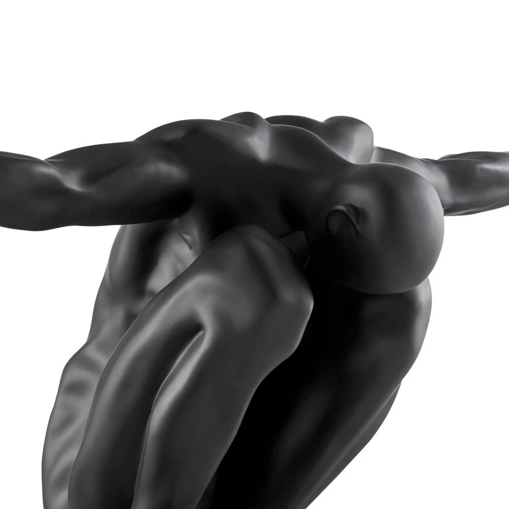 商品Finesse Decor|Large Saluting Man Resin Sculpture 37" Wide x 19" Tall // Matte Black,价格¥1418,第2张图片详细描述