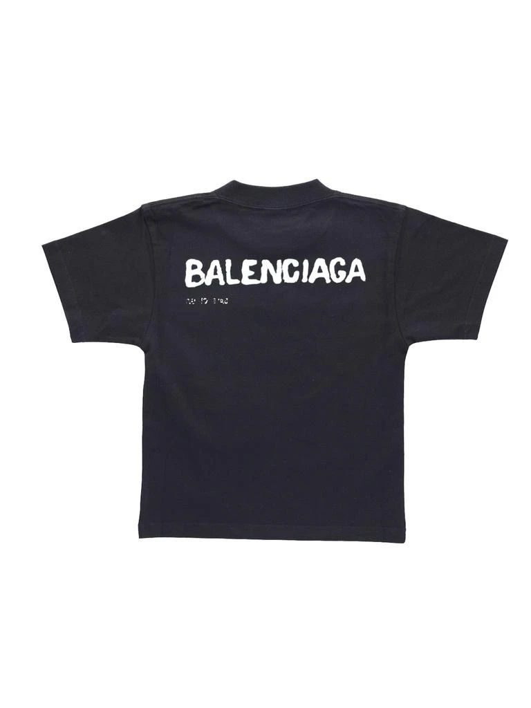 商品Balenciaga|Balenciaga Kids Hand Drawn Logo-Printed Crewneck T-Shirt,价格¥1502,第2张图片详细描述