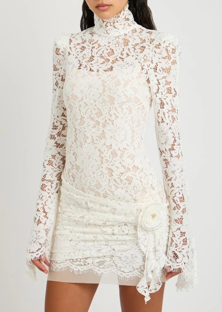 商品DE LA VALI|Bodita rose-appliqué lace mini dress,价格¥4331,第2张图片详细描述