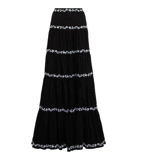 商品CAROLINE CONSTAS|Peasant cotton-blend maxi skirt,价格¥2540,第1张图片
