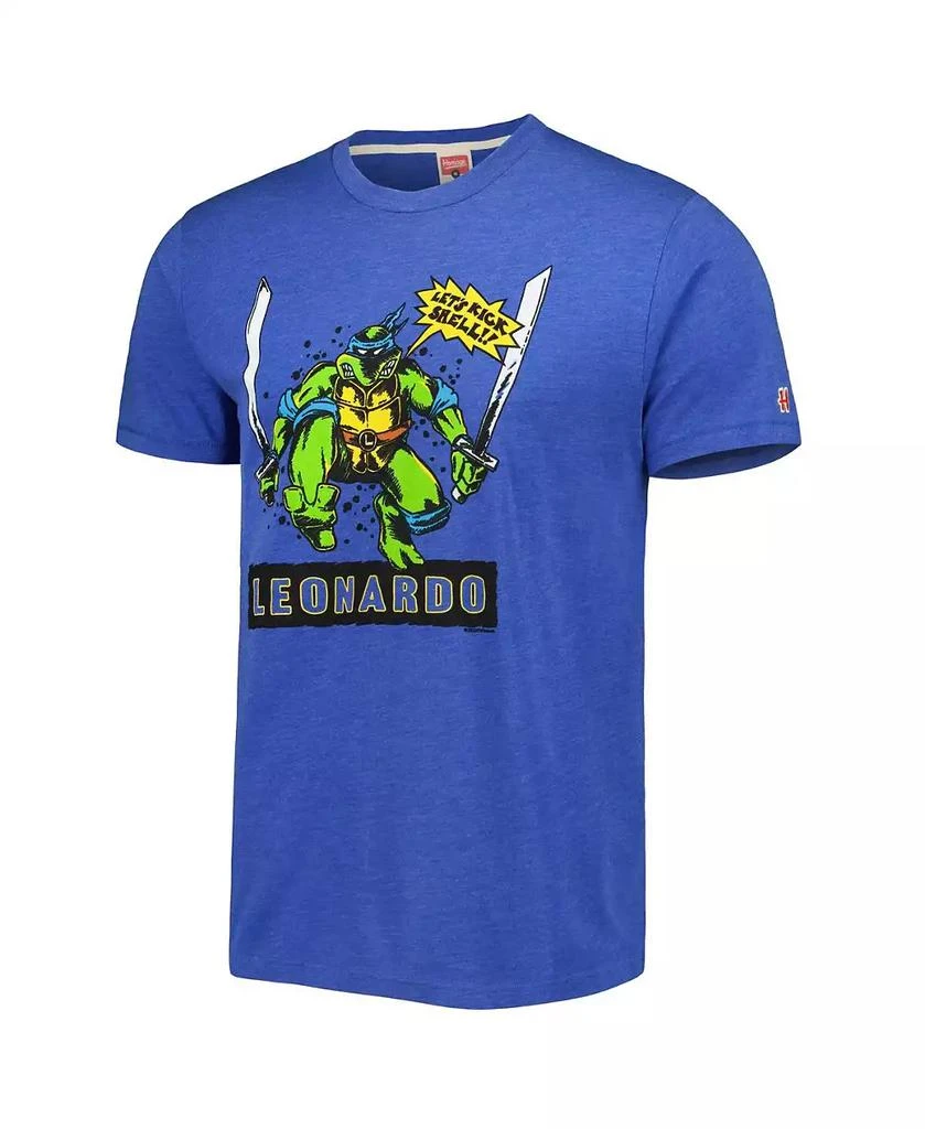 商品Homage|Men's and Women's Royal Teenage Mutant Ninja Turtles Leonardo Tri-Blend T-shirt,价格¥239,第2张图片详细描述