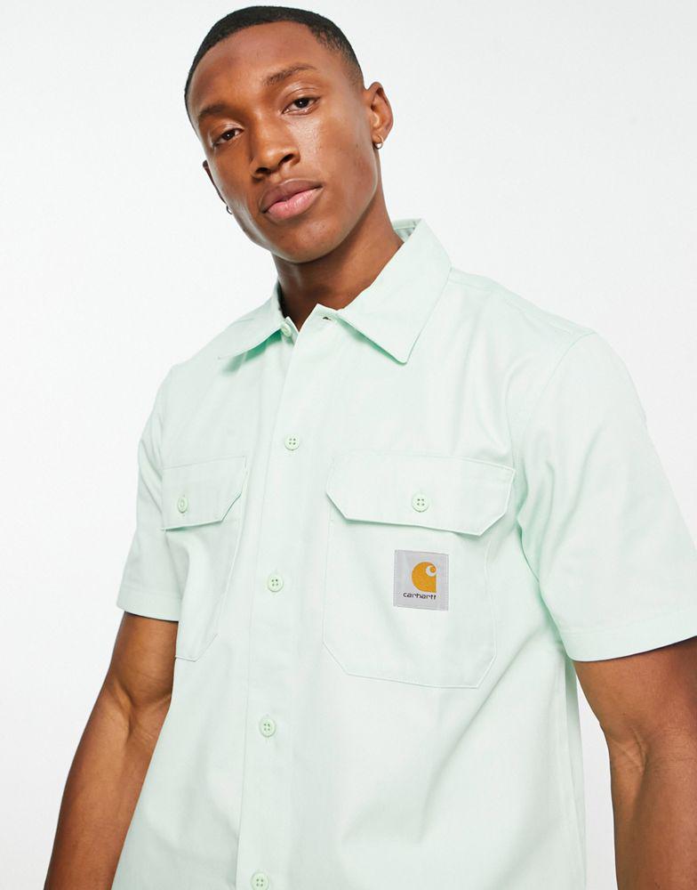 Carhartt WIP master short sleeve shirt in green商品第1张图片规格展示