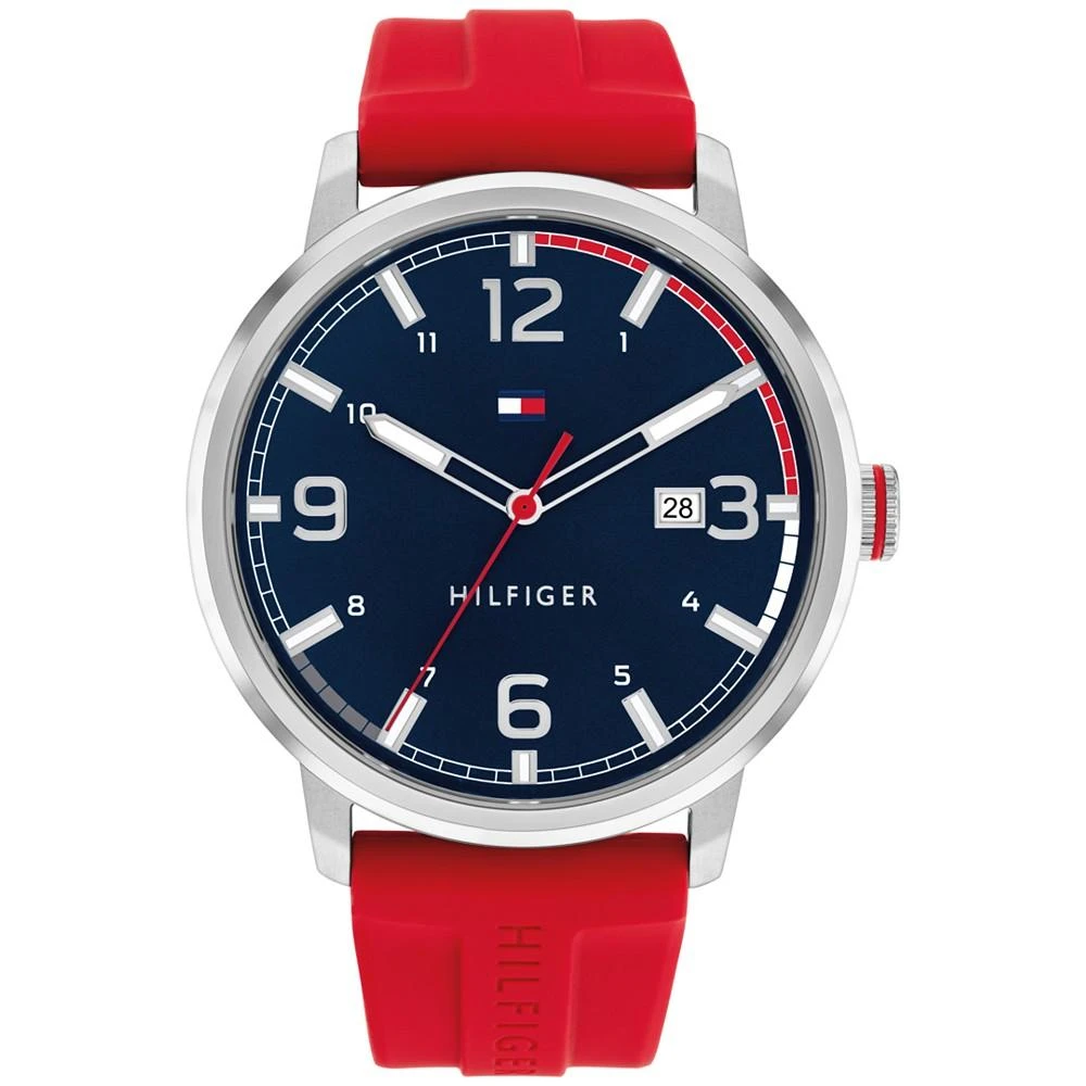 商品Tommy Hilfiger|Men's Red Silicone Strap Watch 46mm, Created for Macy's,价格¥362,第1张图片