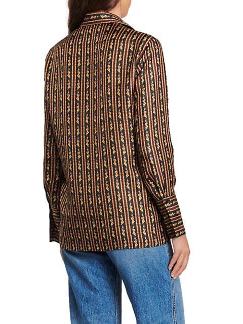 商品Sandro|Chiquita Floral Stripe Silk Shirt,价格¥1401,第5张图片详细描述