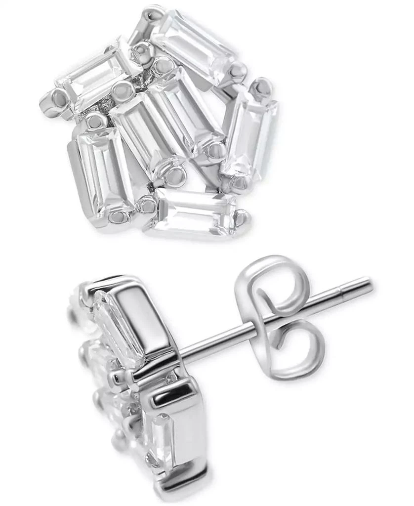 商品ADORNIA|Rhodium-Plated Rectangle Crystal Cluster Stud Earrings,价格¥120,第2张图片详细描述