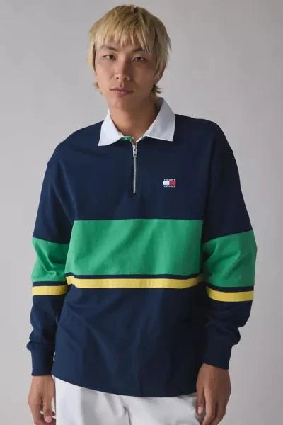 商品Tommy Jeans|Tommy Jeans Relaxed Zip Polo Shirt,价格¥751,第1张图片