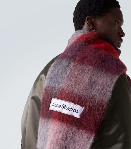 商品Acne Studios|羊毛马海毛格纹围巾,价格¥3062,第3张图片详细描述