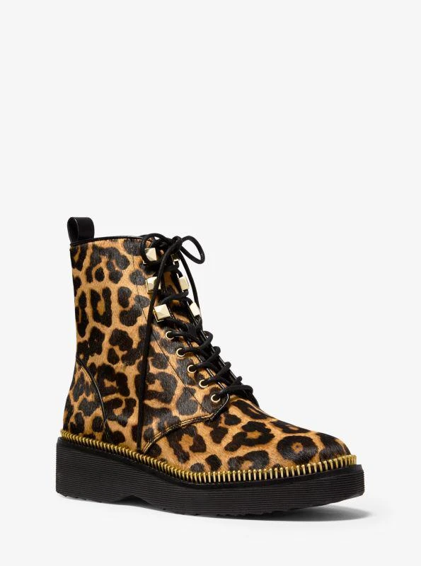 商品Michael Kors|Haskell Leopard Calf Hair Combat Boot,价格¥461,第1张图片