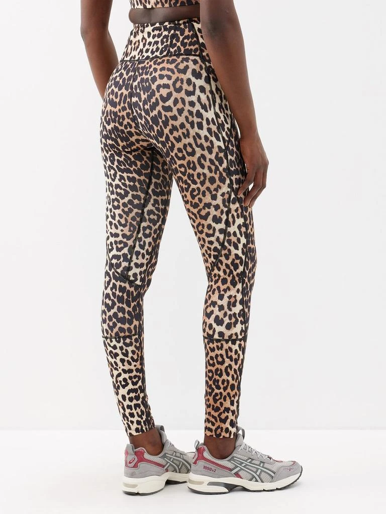 商品Ganni|High-rise leopard-print recycled-blend leggings,价格¥698,第5张图片详细描述