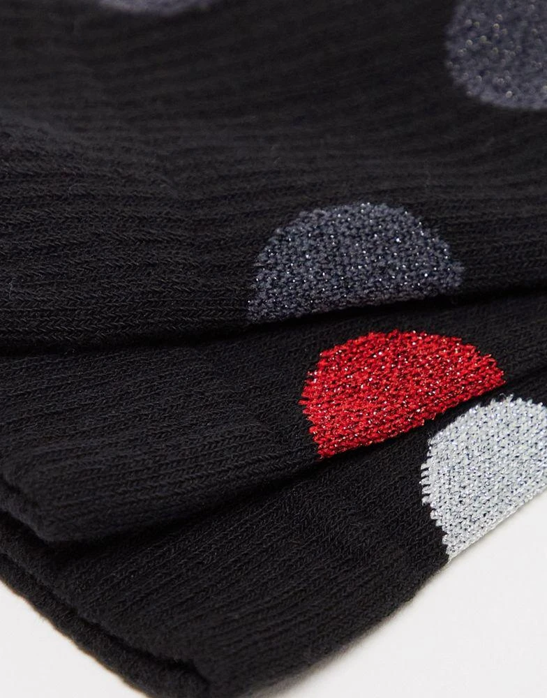 商品ASOS|ASOS DESIGN 3 pack sports socks in black with metallic spots,价格¥103,第2张图片详细描述