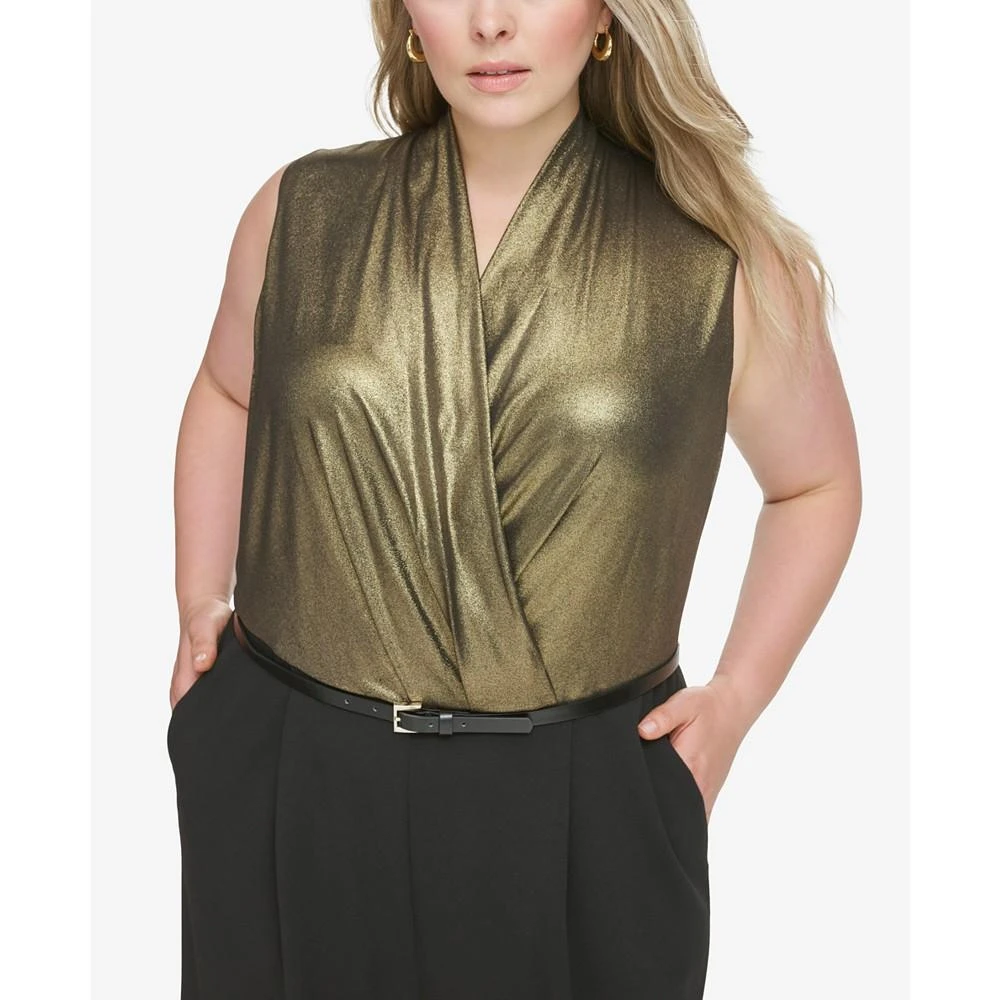 商品Tommy Hilfiger|Plus Size Metallic-Bodice Wide-Leg Jumpsuit,价格¥187,第3张图片详细描述