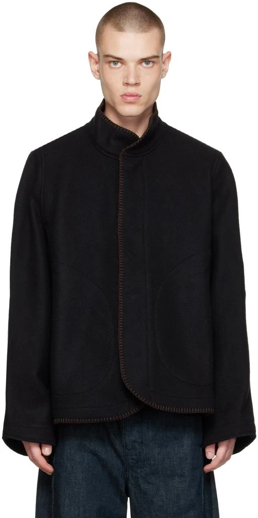 商品3MAN|男式 黑色毛毯夹克,价格¥1104,第1张图片