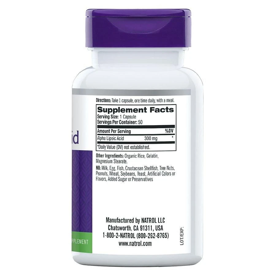 商品Natrol|Alpha Lipoic Acid 300 mg,价格¥75,第2张图片详细描述