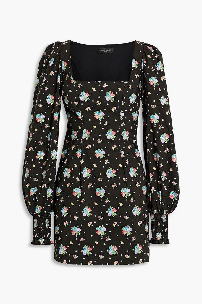 商品CAROLINE CONSTAS|Elliot floral-print cotton-blend poplin mini dress,价格¥1642,第3张图片详细描述