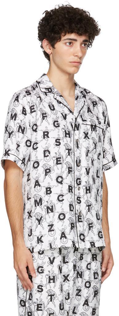 商品Burberry|SSENSE 独家发售白色 Mythical Alphabet 系列真丝短袖衬衫,价格¥8408,第4张图片详细描述