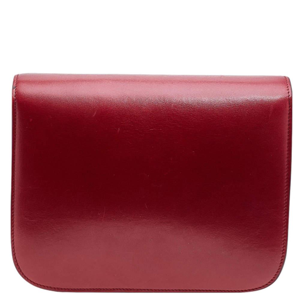 Celine Red Leather Medium Classic Box Shoulder Bag商品第4张图片规格展示
