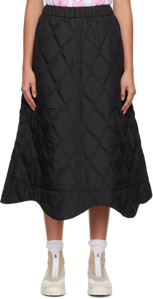 商品Ganni|Black Quilted Midi Skirt,价格¥929,第1张图片