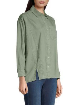 商品Vineyard Vines|Weekend Linen High-Low Shirt,价格¥308,第3张图片详细描述