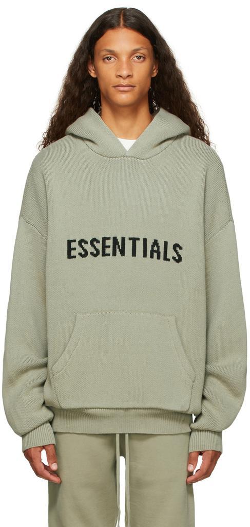 商品Essentials|男款 Khaki Knit 针织 连帽衫,价格¥736,第1张图片