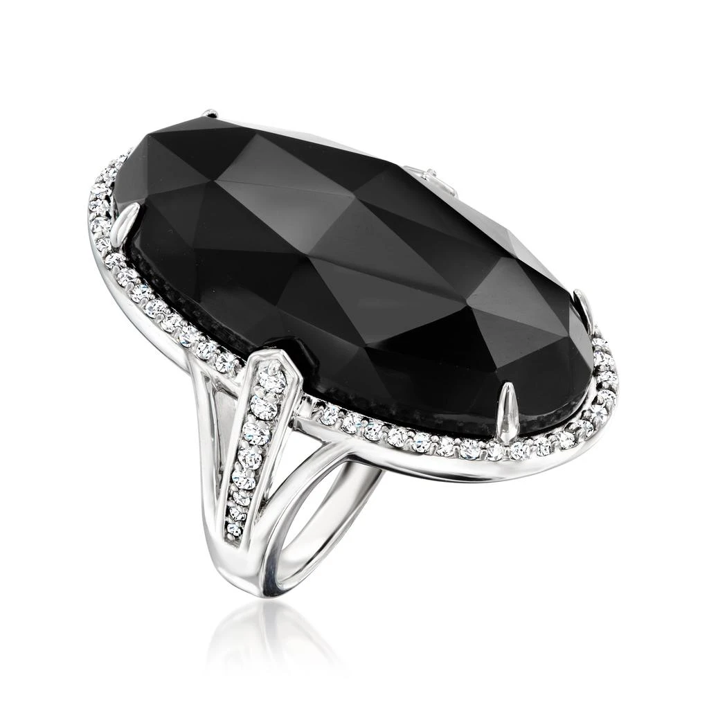 商品Ross-Simons|Onyx Ring With . White Topaz in Sterling Silver,价格¥1278,第3张图片详细描述