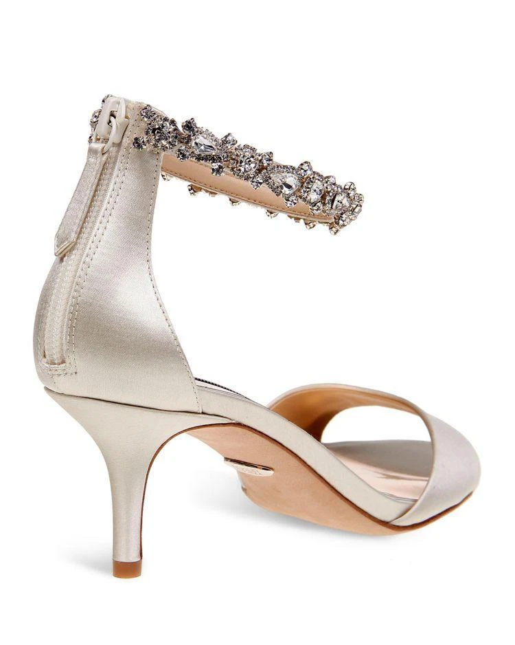 商品Badgley Mischka|Geranium Embellished Ankle Strap Mid Heel Sandals ,价格¥731,第3张图片详细描述