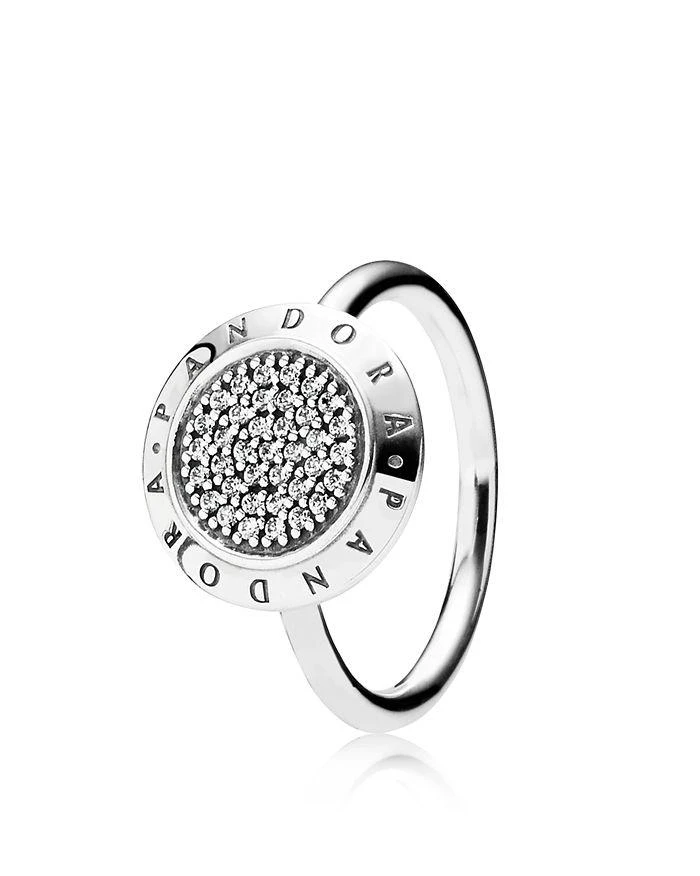 商品PANDORA|Sterling Silver & Cubic Zirconia PANDORA Signature Ring,价格¥297,第1张图片