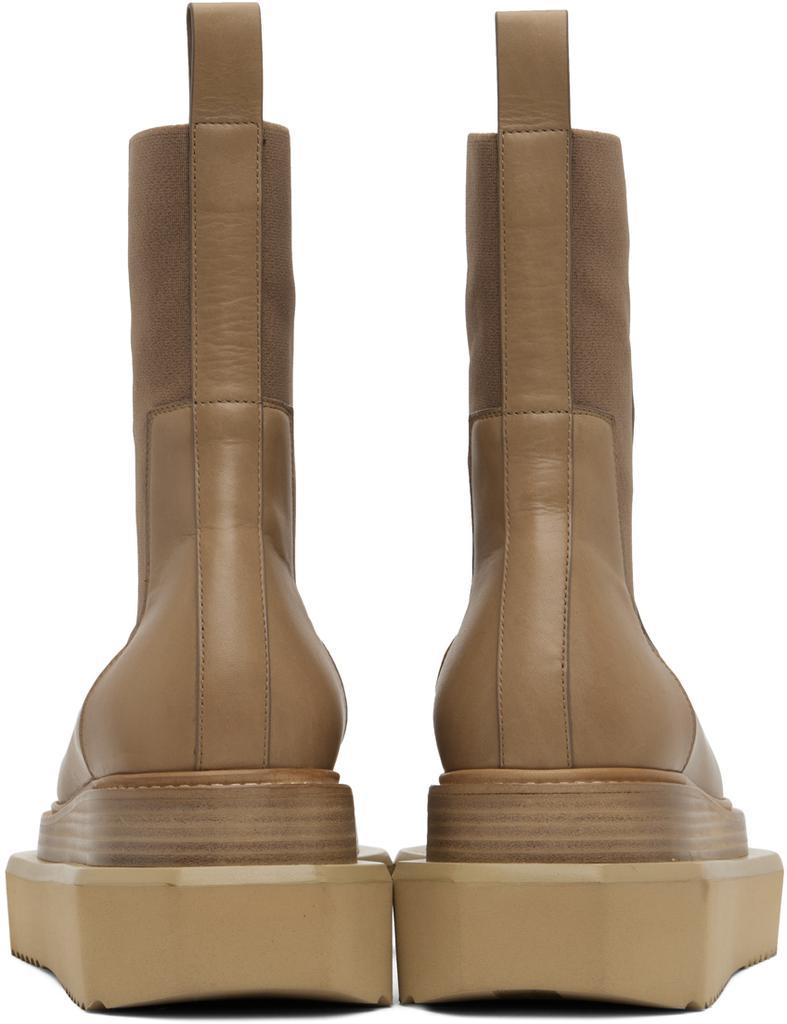 商品Rick Owens|Taupe Beatle Turbo Cyclops Chelsea Boots,价格¥7353,第4张图片详细描述