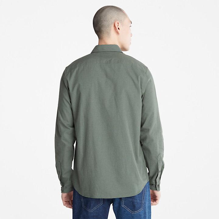 Lightweight Flannel Shirt for Men in Green商品第2张图片规格展示