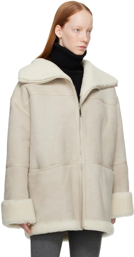 商品Totême|Off-White Signature Shearling Jacket,价格¥11018,第2张图片详细描述