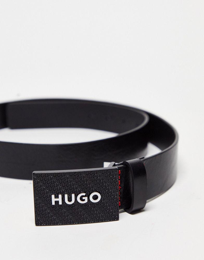 HUGO Gilao leather belt in black商品第3张图片规格展示
