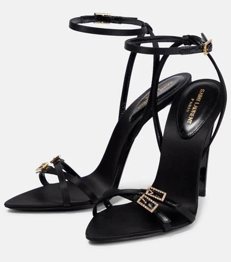 商品Yves Saint Laurent|Cassie 110绉纱缎布高跟凉鞋,价格¥9553,第5张图片详细描述
