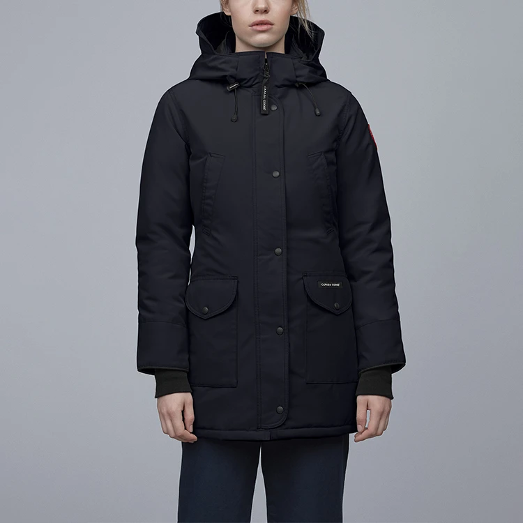 商品[国内直发] Canada Goose|[预售3天]加拿大鹅 Trillium系列 滑雪季 常规合身防风防水保暖纯色连帽含绒派克羽绒服 冬季 女款 深蓝色,价格¥7904,第3张图片详细描述